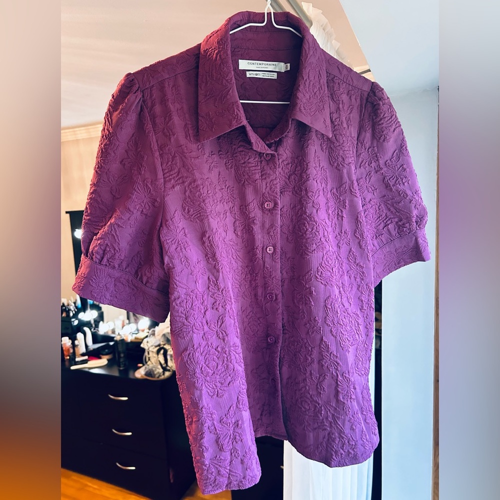 Simons Deep Purple Textured Shirt